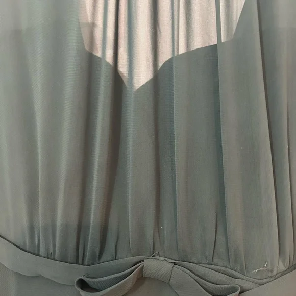 Dark Green Chiffon Maxi Dress Size 12 NWT Long Sleeve Formal Evening - Picture 7 of 9